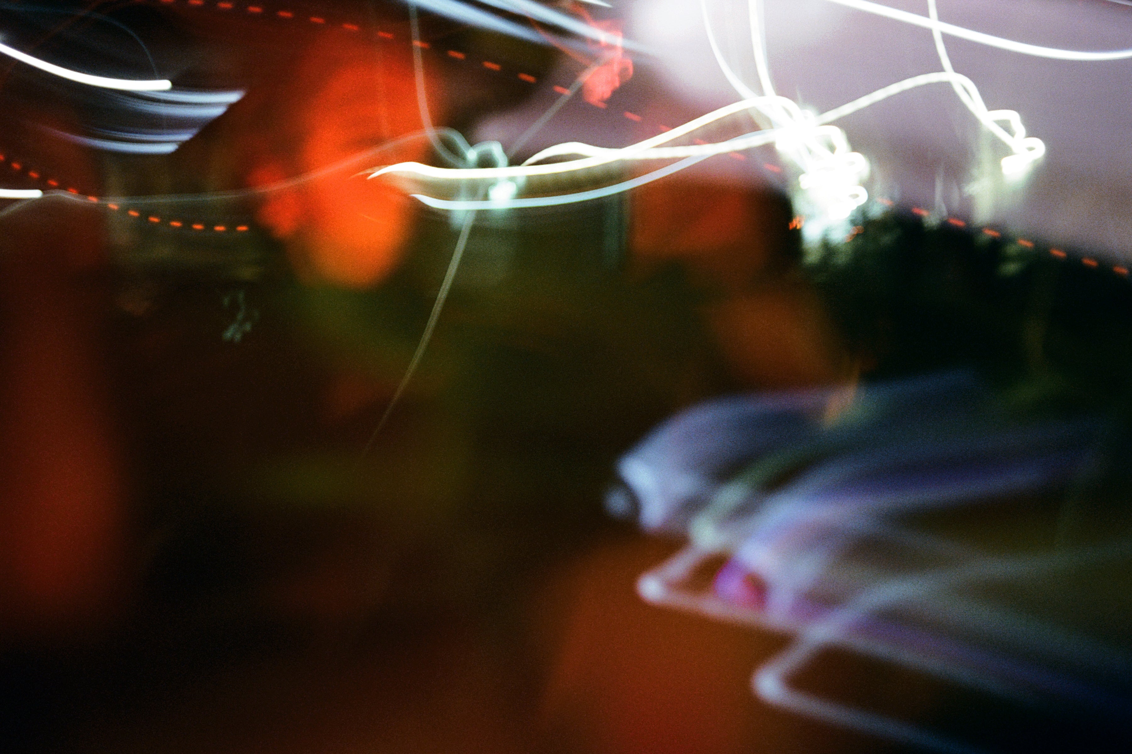 a blur of motion where separate streams of light are visible